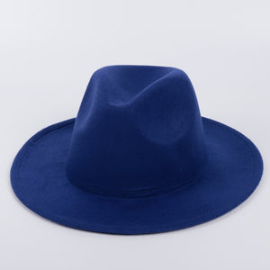 Unisex Woolen Fedora Hat with Leather Ribbon