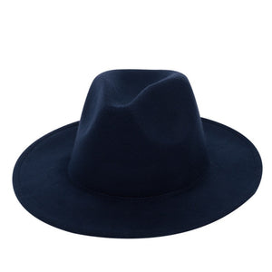 Unisex Woolen Fedora Hat with Leather Ribbon