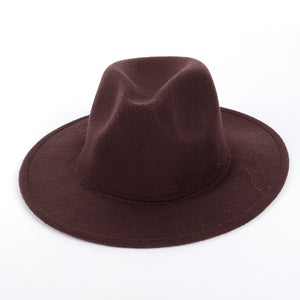 Unisex Woolen Fedora Hat with Leather Ribbon