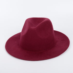 Unisex Woolen Fedora Hat with Leather Ribbon