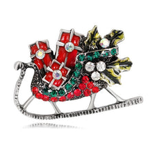 Load image into Gallery viewer, Vintage Gold/Silver Color Christmas Trees , Wreaths, Reindeers Brooches