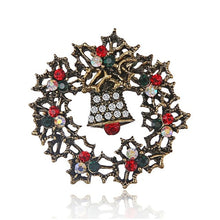 Load image into Gallery viewer, Vintage Gold/Silver Color Christmas Trees , Wreaths, Reindeers Brooches