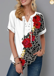 Summer 2021 Sexy 3D Fashion Women Ruffles Printed Tops Tees Big Large Plus Sizes Elegant Femme Blouse Shirt Befree Boho Casual