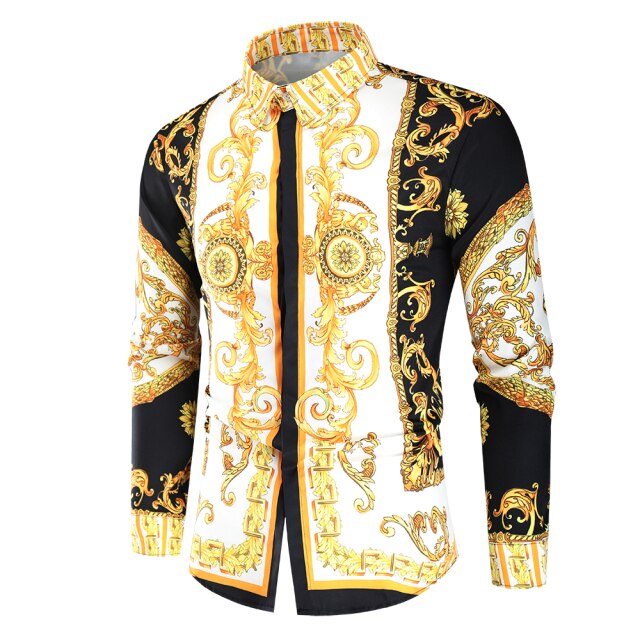Luxury Long Sleeve men shirt 2021 New Causal Royal Fashion New Trends Party Nightclub Tuxedo Dress Shirts Male Blusas Tops 4XL