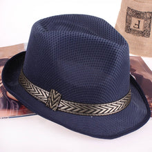 Load image into Gallery viewer, Summer fast dry short brim jazz Hats Outdoor Beach Sun hat Breathable Gangster Cap stage Performance hat for men women unisex