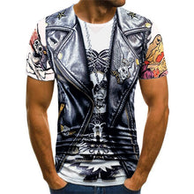 Load image into Gallery viewer, 2021 summer 3D printing jacket suit fake two-piece pattern T-shirt fashion funny sweatshirt boy personality casual short sleeve