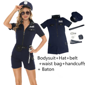 Black or Blue Sexy Cop Officer Costume Set-Different Styles