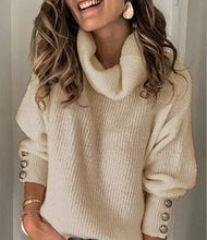 Load image into Gallery viewer, Autumn and winter 2021 European and American women&#39;s sweater high neck sweater top fashion versatile sweater