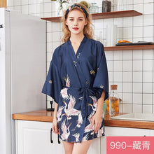 Load image into Gallery viewer, Ice silk pajamas women&#39;s silk nightgown large home Nightgown bathrobe Two piece women&#39;s suit