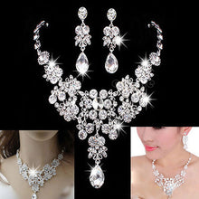 Load image into Gallery viewer, Wedding Bridal Formal Party Prom Jewelry Crystal Rhinestone Necklace Earring Set