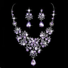 Load image into Gallery viewer, Wedding Bridal Formal Party Prom Jewelry Crystal Rhinestone Necklace Earring Set