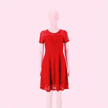 Load image into Gallery viewer, Women Elegant Sweet Hallow Out Short Sleeved Lace Dress