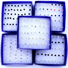 Load image into Gallery viewer, Unisex WLP 8 10 20 pairs/set Colorful Crystal Stud Earrings