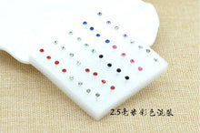 Load image into Gallery viewer, Unisex WLP 8 10 20 pairs/set Colorful Crystal Stud Earrings