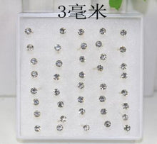 Load image into Gallery viewer, Unisex WLP 8 10 20 pairs/set Colorful Crystal Stud Earrings