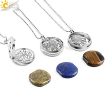 Load image into Gallery viewer, CSJA Jewelry New 10 Styles Women Locket Pendant Necklace-Choice of Natural Stone