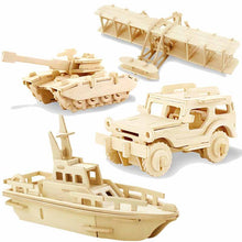 Load image into Gallery viewer, 3D Wooden Vehicles Puzzles