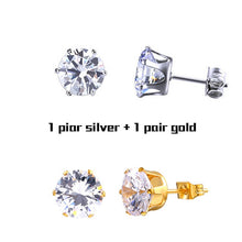 Load image into Gallery viewer, Small Zircon Crystal Stud Earrings In Stainless Steel