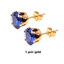 Load image into Gallery viewer, Small Zircon Crystal Stud Earrings In Stainless Steel