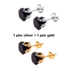 Load image into Gallery viewer, Small Zircon Crystal Stud Earrings In Stainless Steel