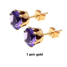 Load image into Gallery viewer, Small Zircon Crystal Stud Earrings In Stainless Steel