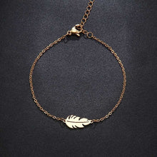 Load image into Gallery viewer, Women Stainless Steel Feather Shape Jewelry - Choice of Necklace, Bracelet,or Earrings