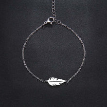 Load image into Gallery viewer, Women Stainless Steel Feather Shape Jewelry - Choice of Necklace, Bracelet,or Earrings