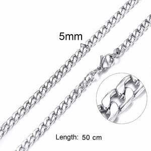 Unisex Stainless Steel Chain Link-Silver/Gold Filled Solid Necklace Choker