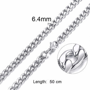 Unisex Stainless Steel Chain Link-Silver/Gold Filled Solid Necklace Choker