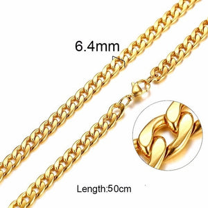 Unisex Stainless Steel Chain Link-Silver/Gold Filled Solid Necklace Choker