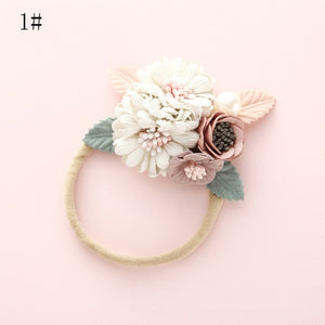 BalleenShiny Newborn Baby Elastic Florals Headband