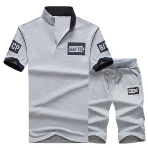 Men Zipper Sweatshirt +Sweatpants Set