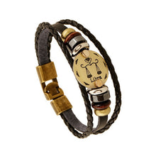 Load image into Gallery viewer, Unisex European-style 12 constellation signs leather braided bracelet