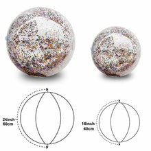 Load image into Gallery viewer, 60cm Inflatable Glitter Confetti Beach Ball  Pool Toys Balls for Kids  Adult  Outdoor Summer Water Fun Toys Volleyball Football