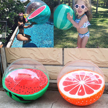 Load image into Gallery viewer, 28cm 3D Inflatable Watermelon Orange Shape Water Balloons Beach Ball Summer Swimming Pool Game Sport Float Toys for Adult kids